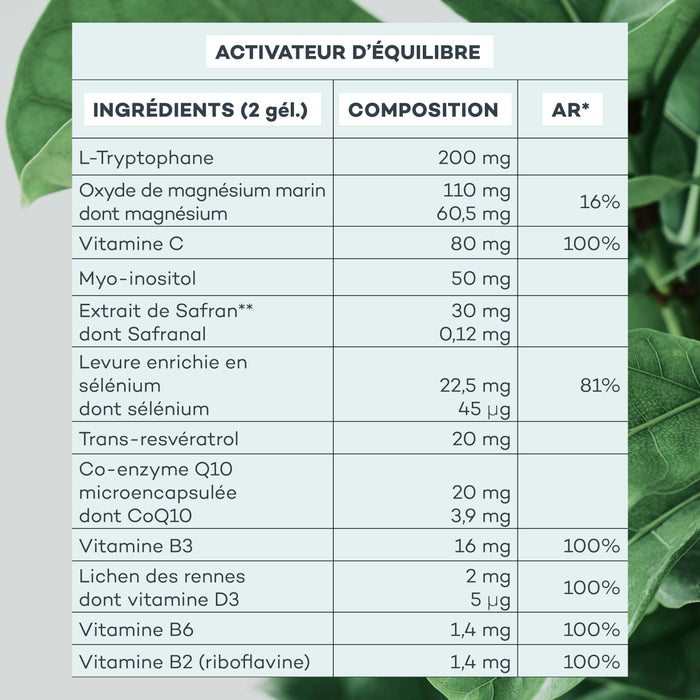 composition activateur équilibre