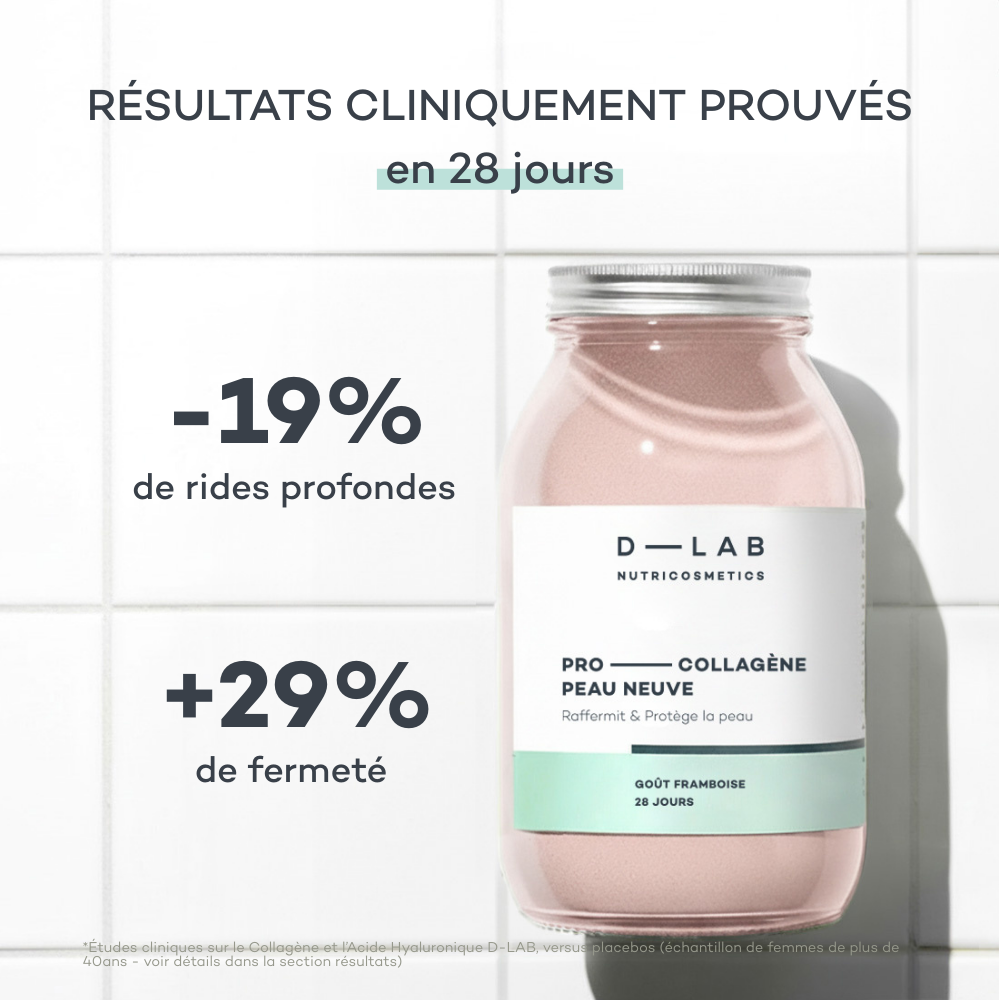 Résultats cliniques du collagène marin et de l'acide hyaluronique de la Routine Découverte Peau D-LAB